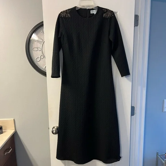 long sleeved ball dress Ball Gown Long Sleeves Off Shoulder Beaded Navy Blue Prom Dress PSK342 US12 / Custom Color